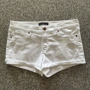 Abercrombie & Fitch Shorts Women's 28 White Jean Denim‎ Distressed Stretch